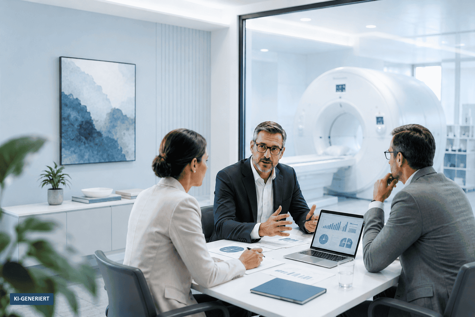 Beratungsgespräch zur strategischen und wirtschaftlichen Entwicklung einer Radiologie
